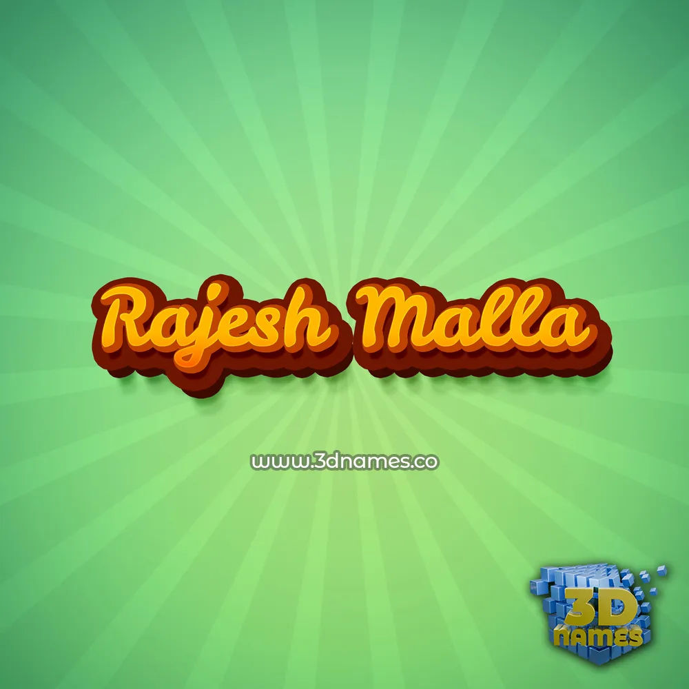 rajesh malla in Green Rays style - 3D name wallpaper