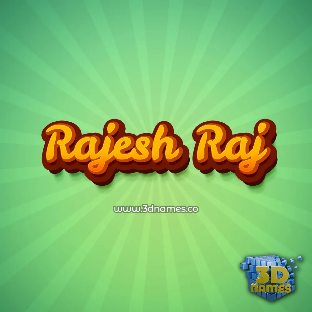 rajesh raj in Green Rays style - 3D name wallpaper
