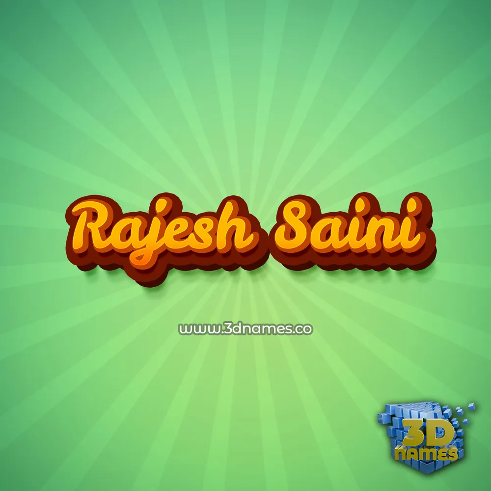rajesh saini in Green Rays style - 3D name wallpaper