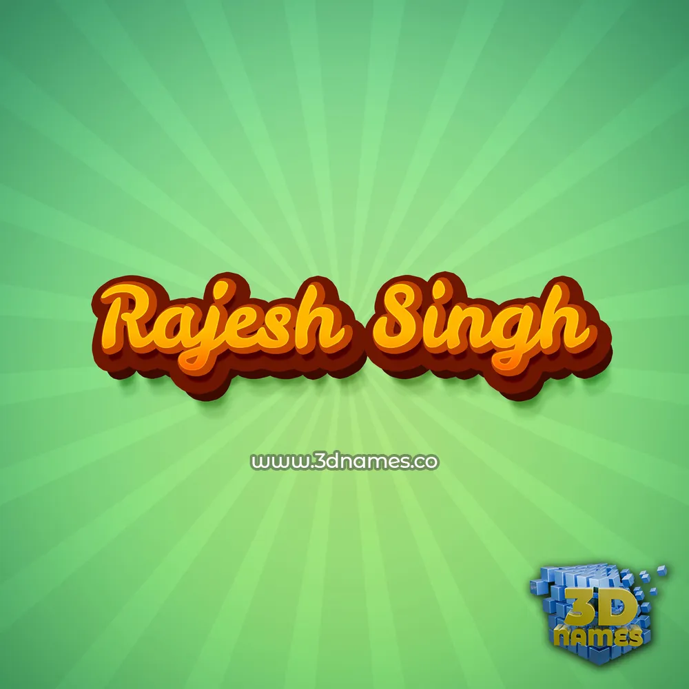 rajesh singh in Green Rays style - 3D name wallpaper