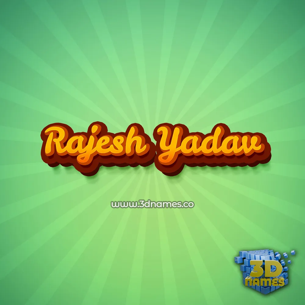 rajesh yadav in Green Rays style - 3D name wallpaper