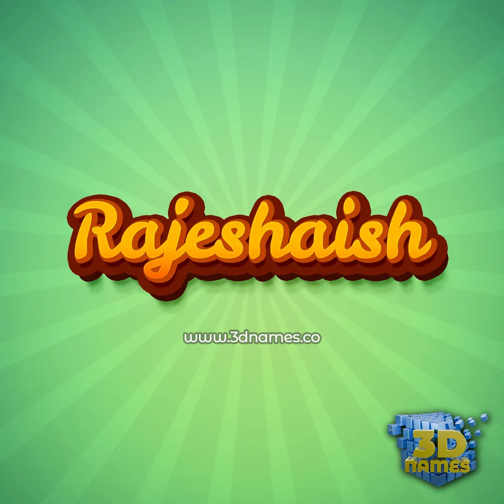 rajeshaish in Green Rays style - 3D name wallpaper