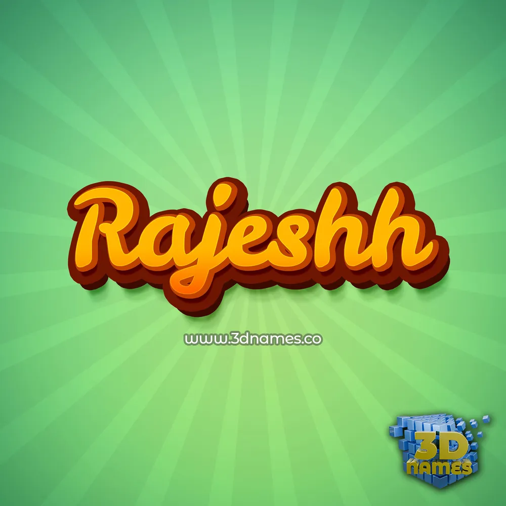 rajeshh in Green Rays style - 3D name wallpaper