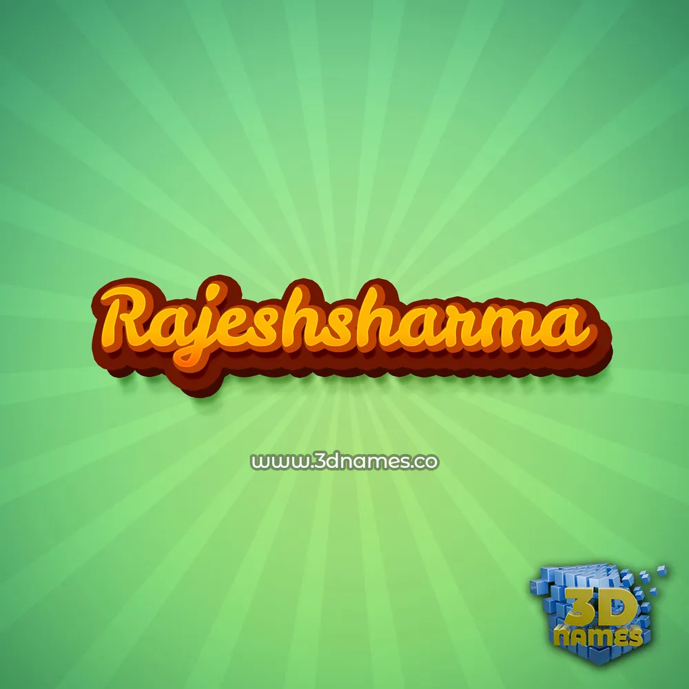 rajeshsharma in Green Rays style - 3D name wallpaper