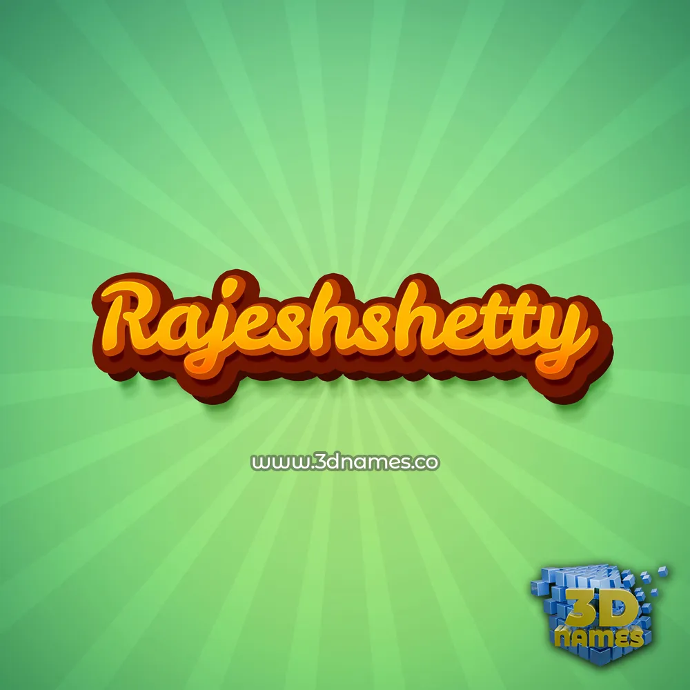 rajeshshetty in Green Rays style - 3D name wallpaper