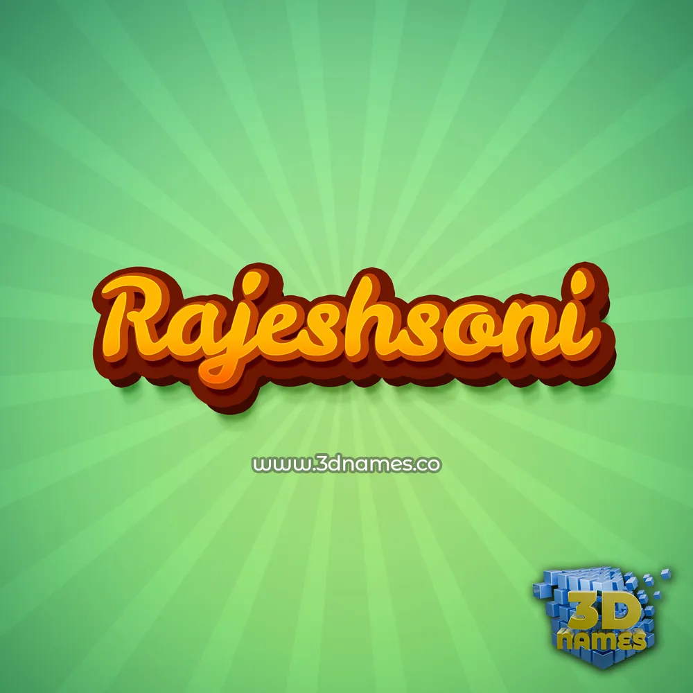 rajeshsoni in Green Rays style - 3D name wallpaper