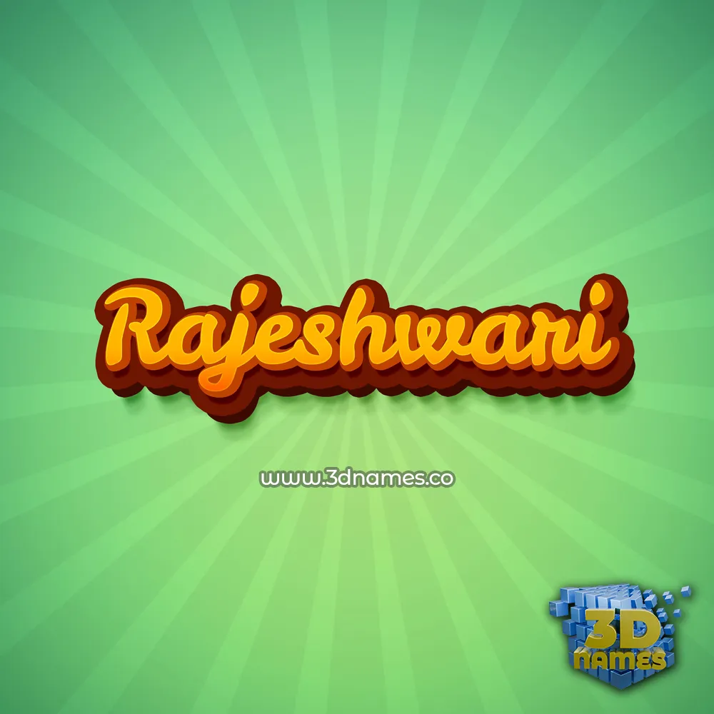rajeshwari in Green Rays style - 3D name wallpaper