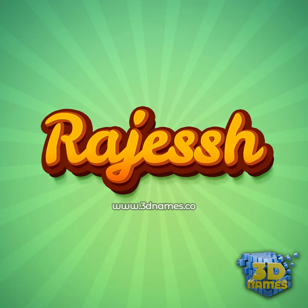 rajessh in Green Rays style - 3D name wallpaper