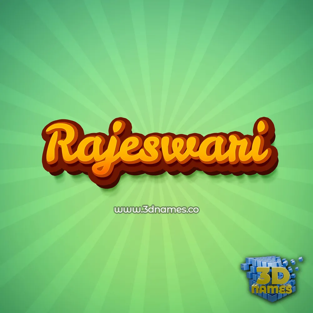 rajeswari in Green Rays style - 3D name wallpaper