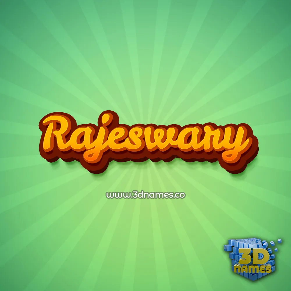 rajeswary in Green Rays style - 3D name wallpaper