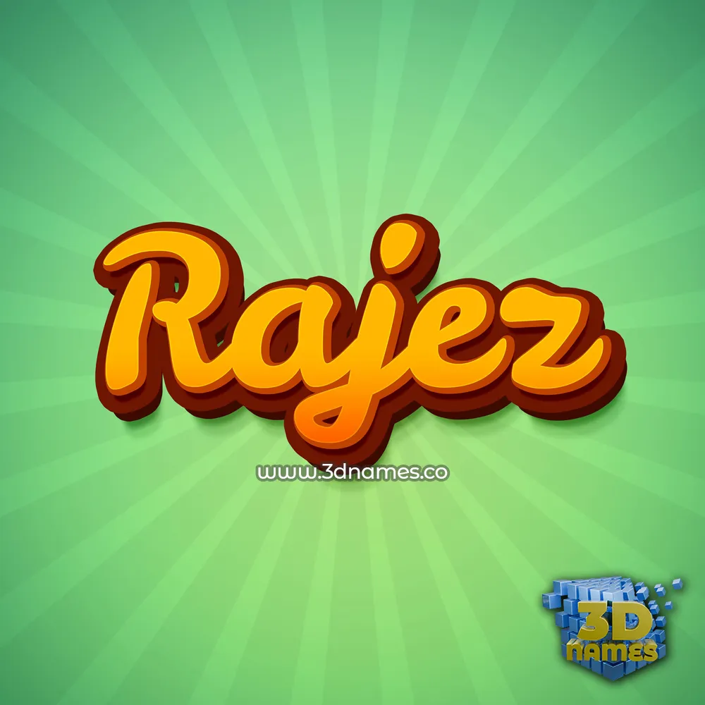 rajez in Green Rays style - 3D name wallpaper