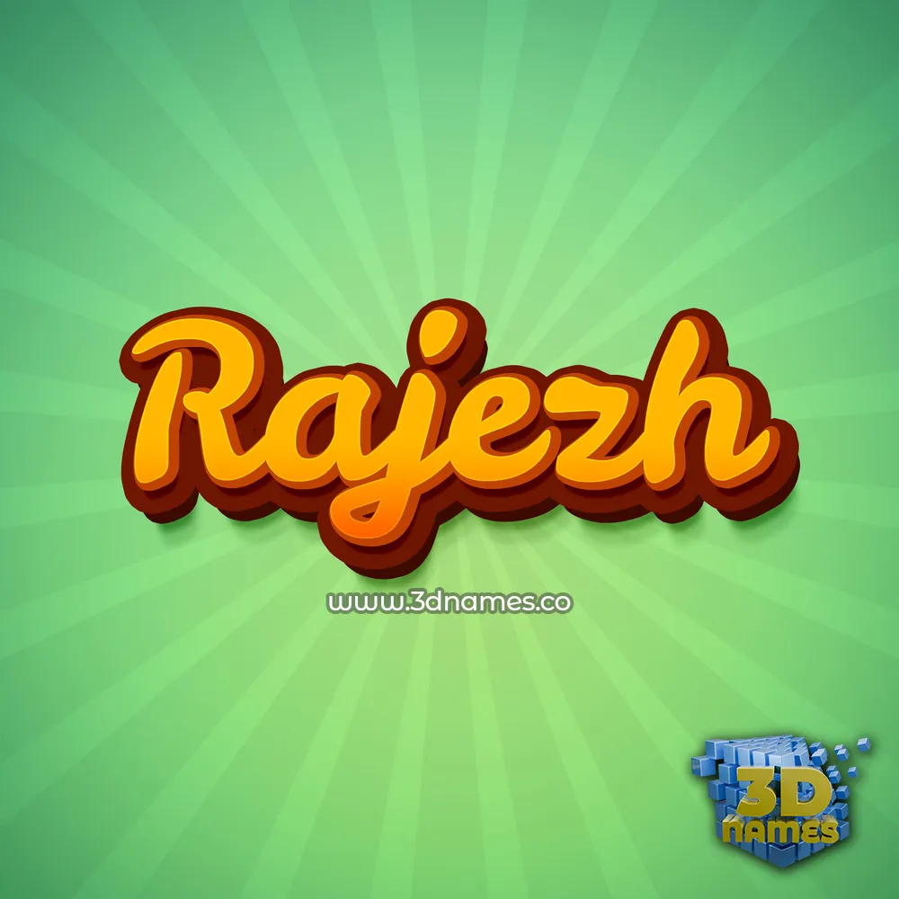 rajezh in Green Rays style - 3D name wallpaper