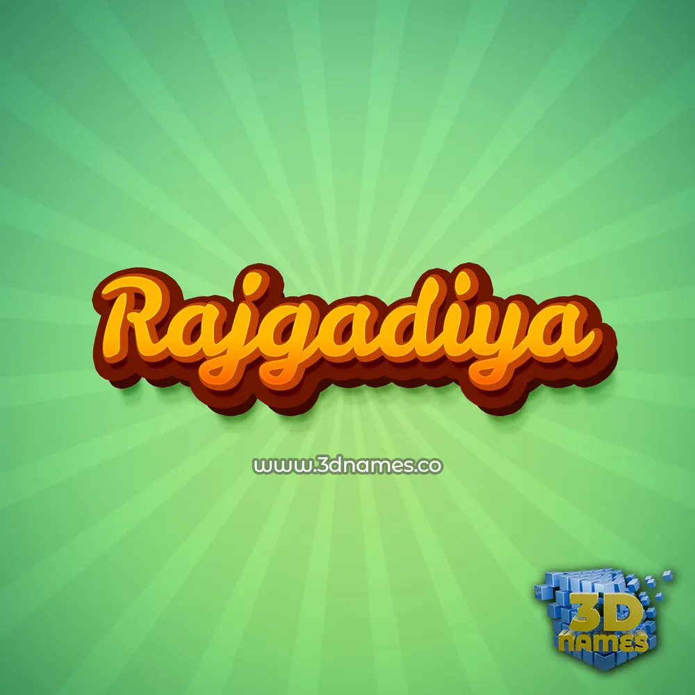 rajgadiya in Green Rays style - 3D name wallpaper