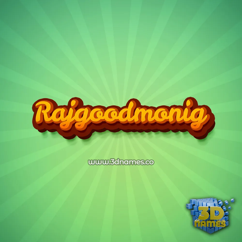 rajgoodmonig in Green Rays style - 3D name wallpaper