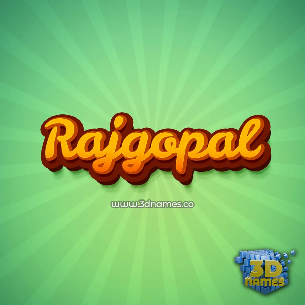 rajgopal in Green Rays style - 3D name wallpaper