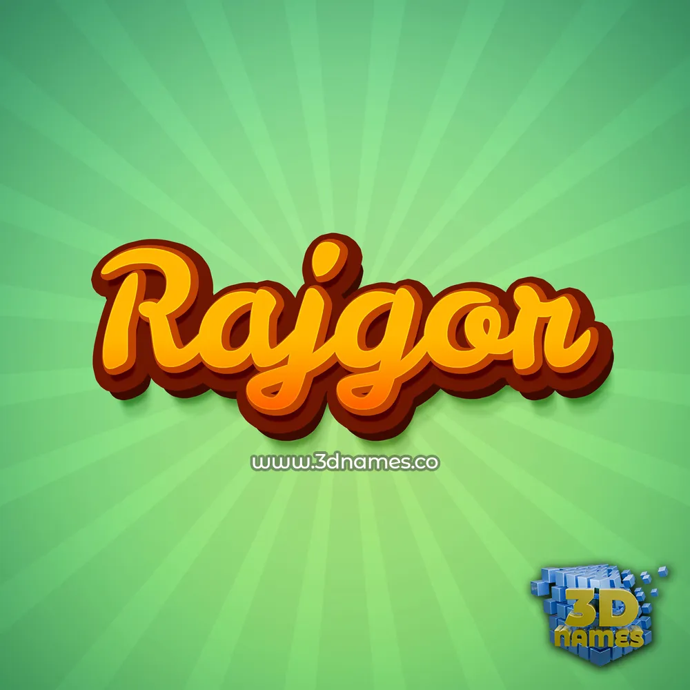 rajgor in Green Rays style - 3D name wallpaper