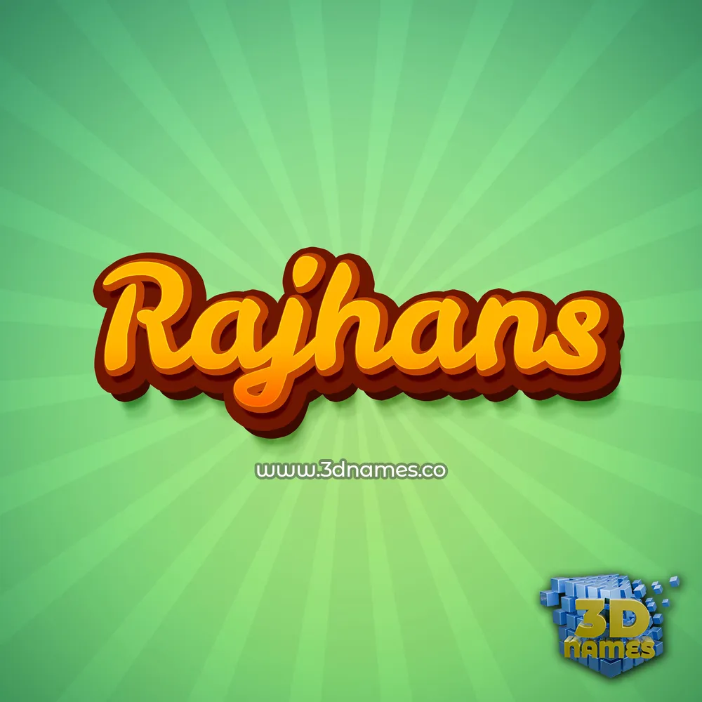 rajhans in Green Rays style - 3D name wallpaper