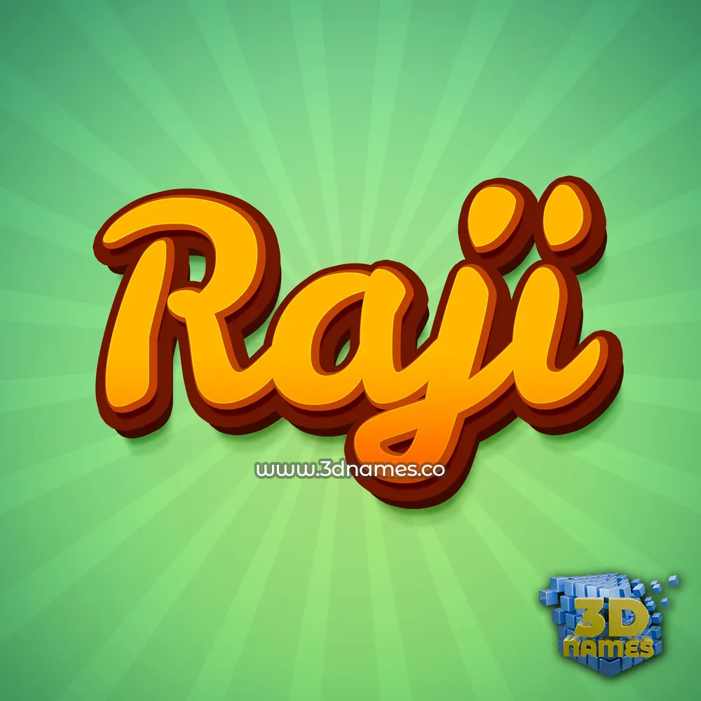raji in Green Rays style - 3D name wallpaper