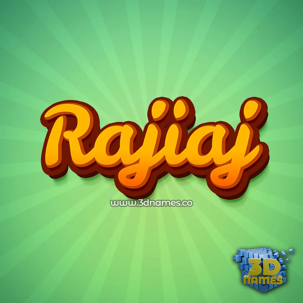 rajiaj in Green Rays style - 3D name wallpaper