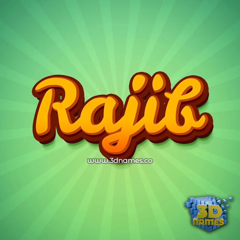 rajib in Green Rays style - 3D name wallpaper