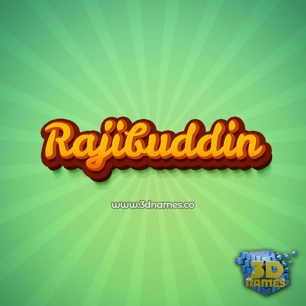 rajibuddin in Green Rays style - 3D name wallpaper