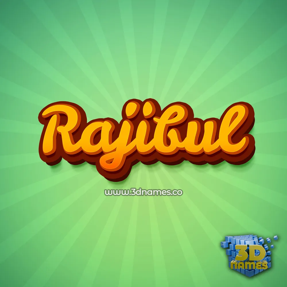 rajibul in Green Rays style - 3D name wallpaper