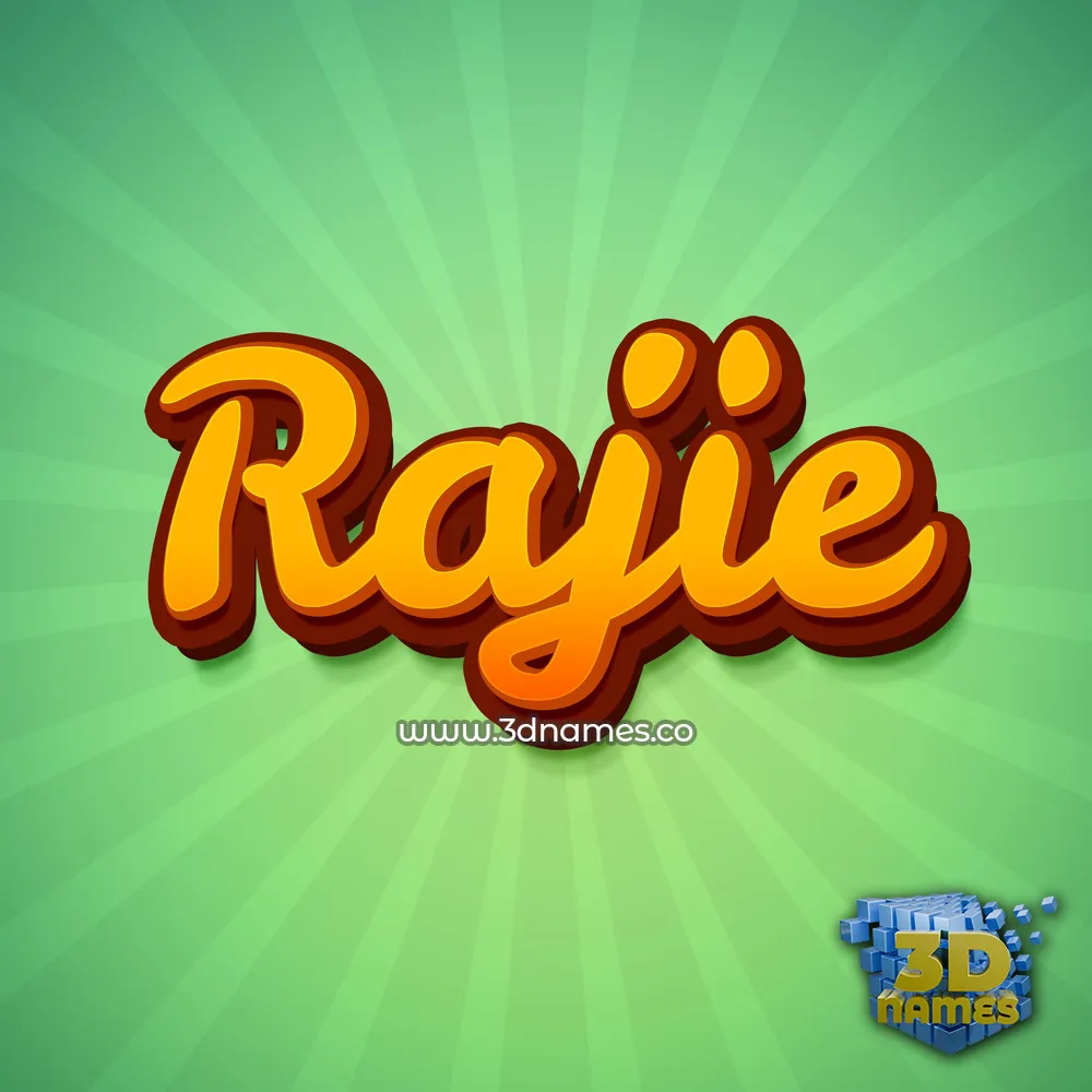 rajie in Green Rays style - 3D name wallpaper