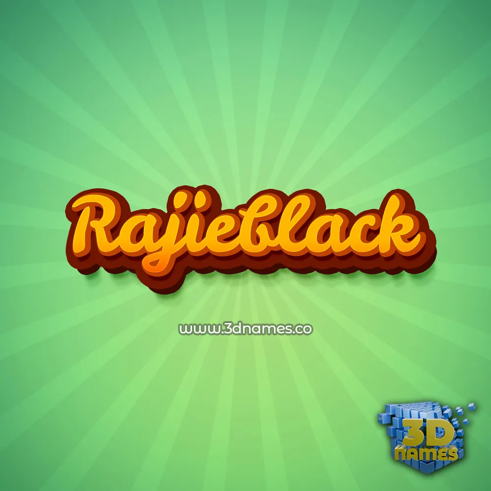 rajieblack in Green Rays style - 3D name wallpaper