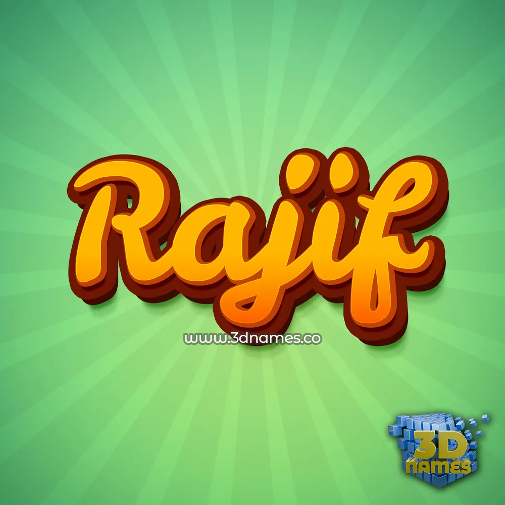 rajif in Green Rays style - 3D name wallpaper