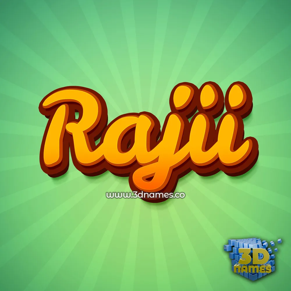 rajii in Green Rays style - 3D name wallpaper
