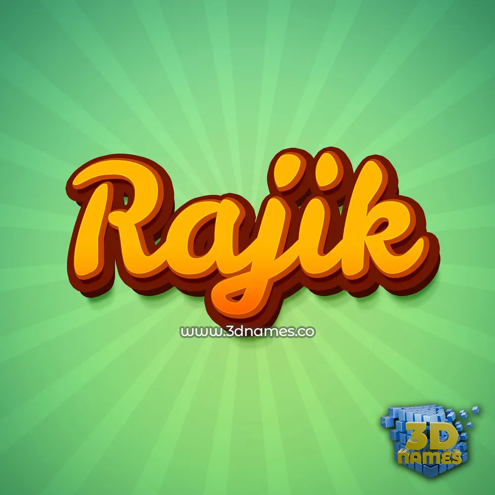 rajik in Green Rays style - 3D name wallpaper