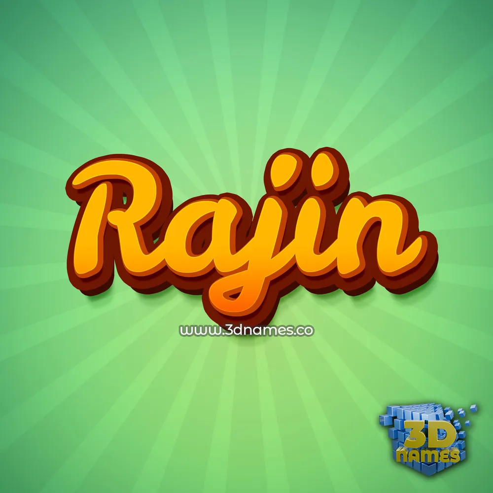 rajin in Green Rays style - 3D name wallpaper
