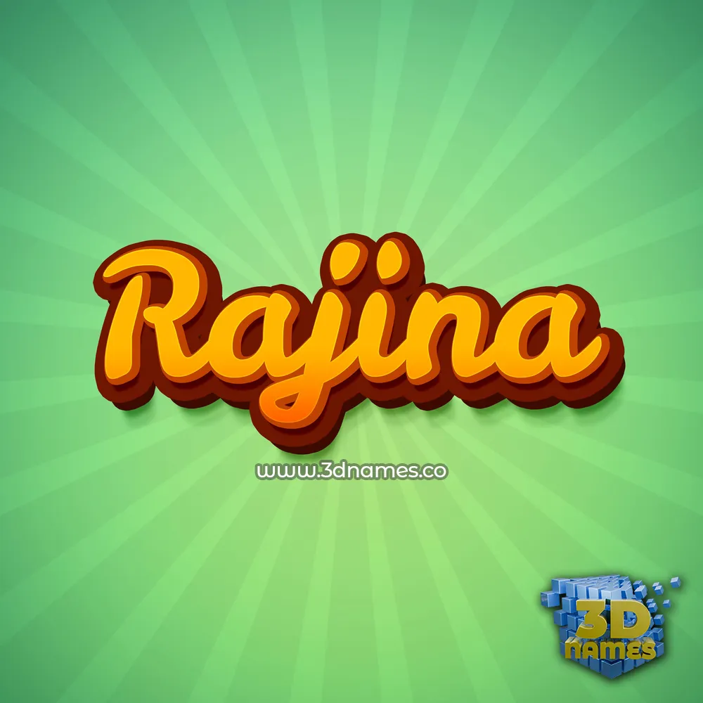 rajina in Green Rays style - 3D name wallpaper