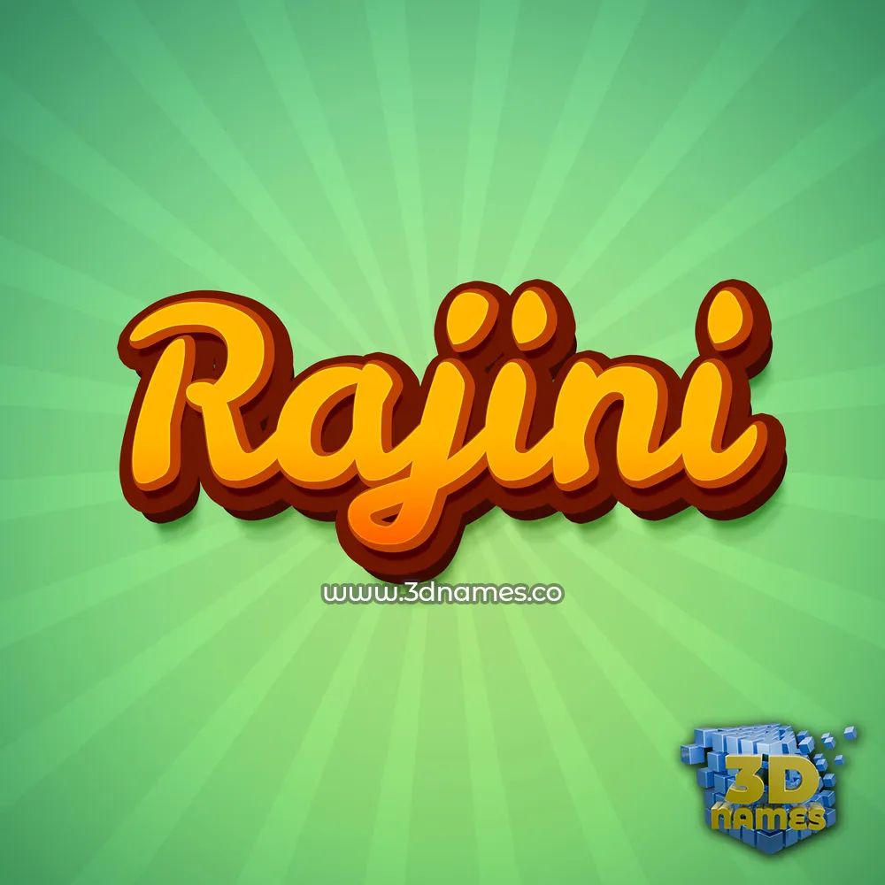rajini in Green Rays style - 3D name wallpaper
