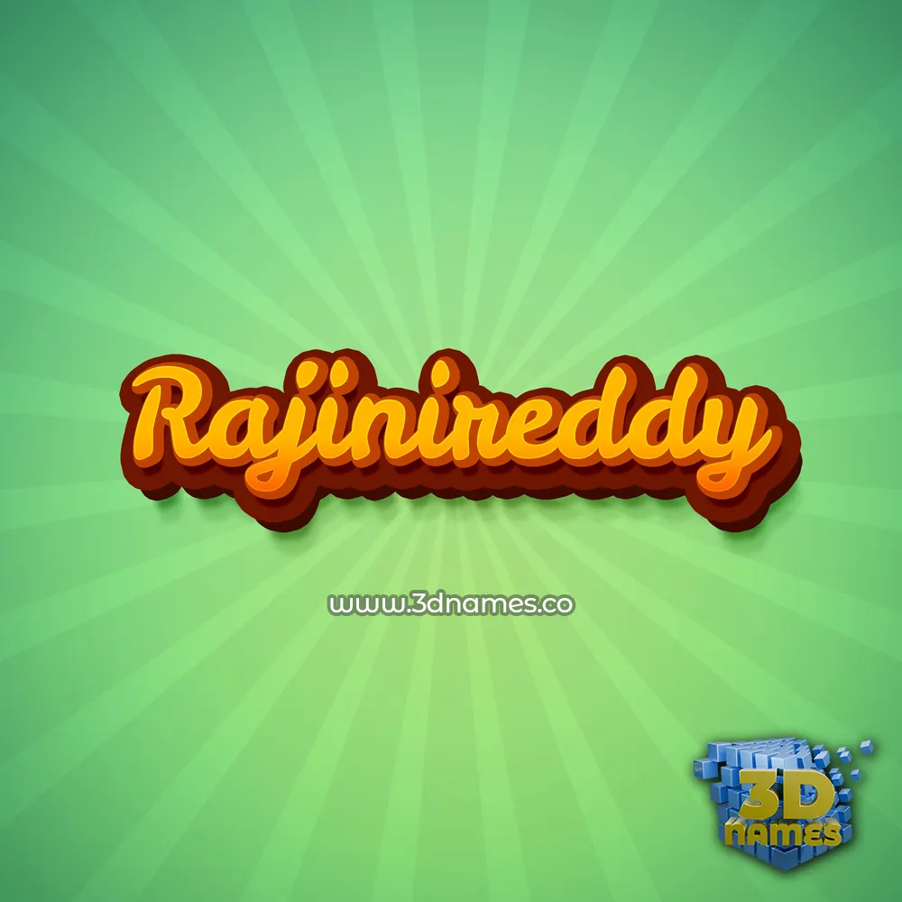rajinireddy in Green Rays style - 3D name wallpaper