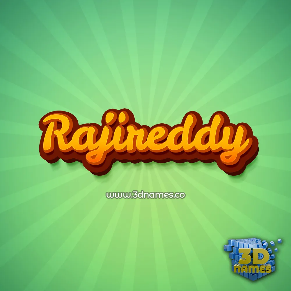 rajireddy in Green Rays style - 3D name wallpaper