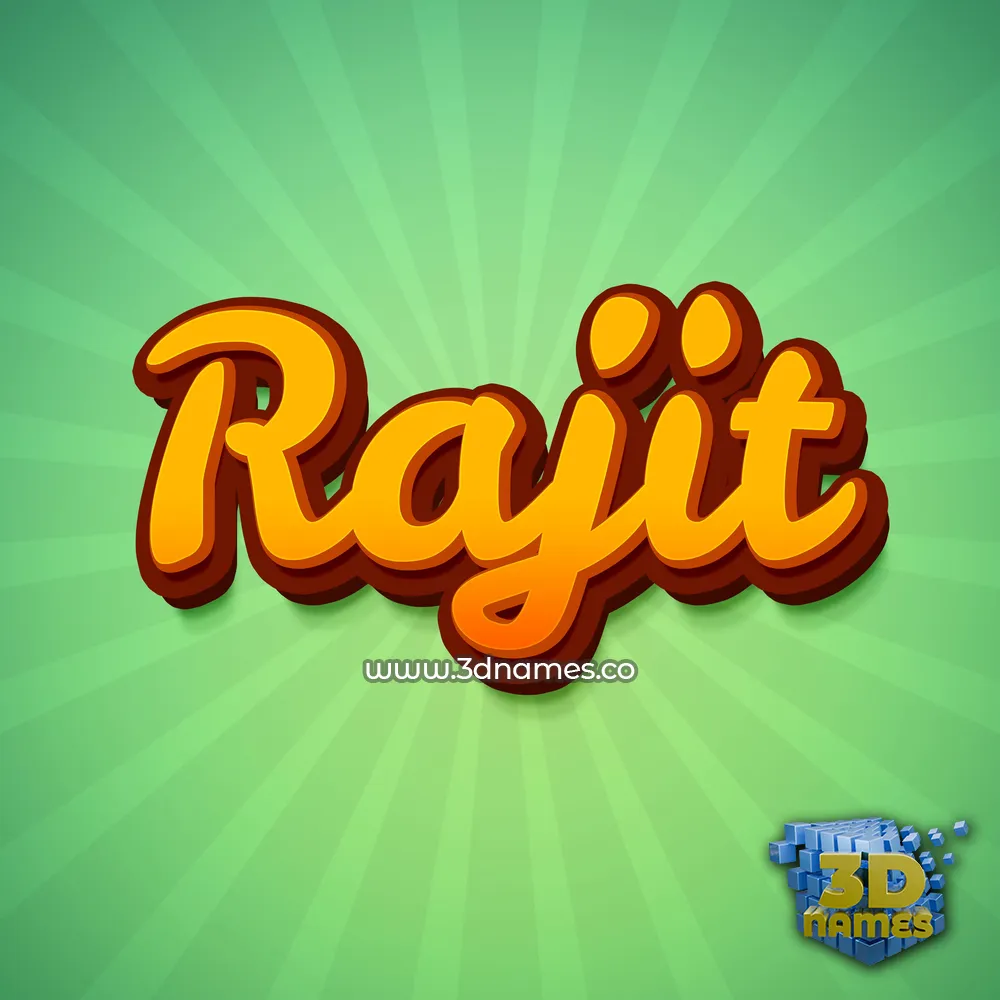 rajit in Green Rays style - 3D name wallpaper