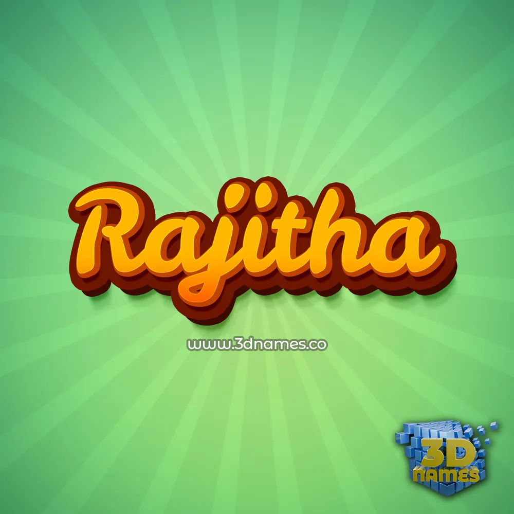 rajitha in Green Rays style - 3D name wallpaper
