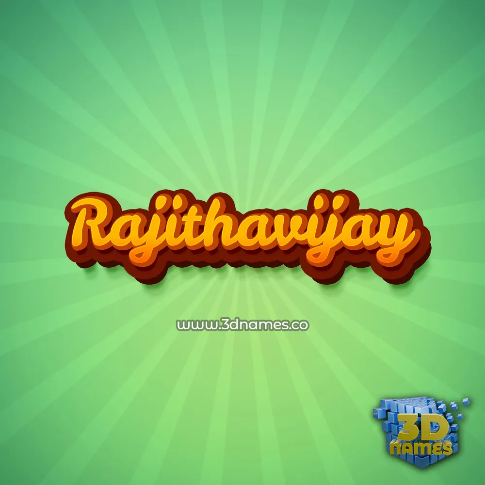 rajithavijay in Green Rays style - 3D name wallpaper