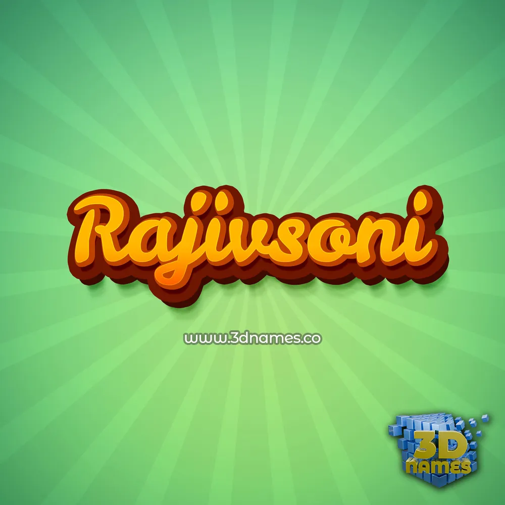 rajivsoni in Green Rays style - 3D name wallpaper