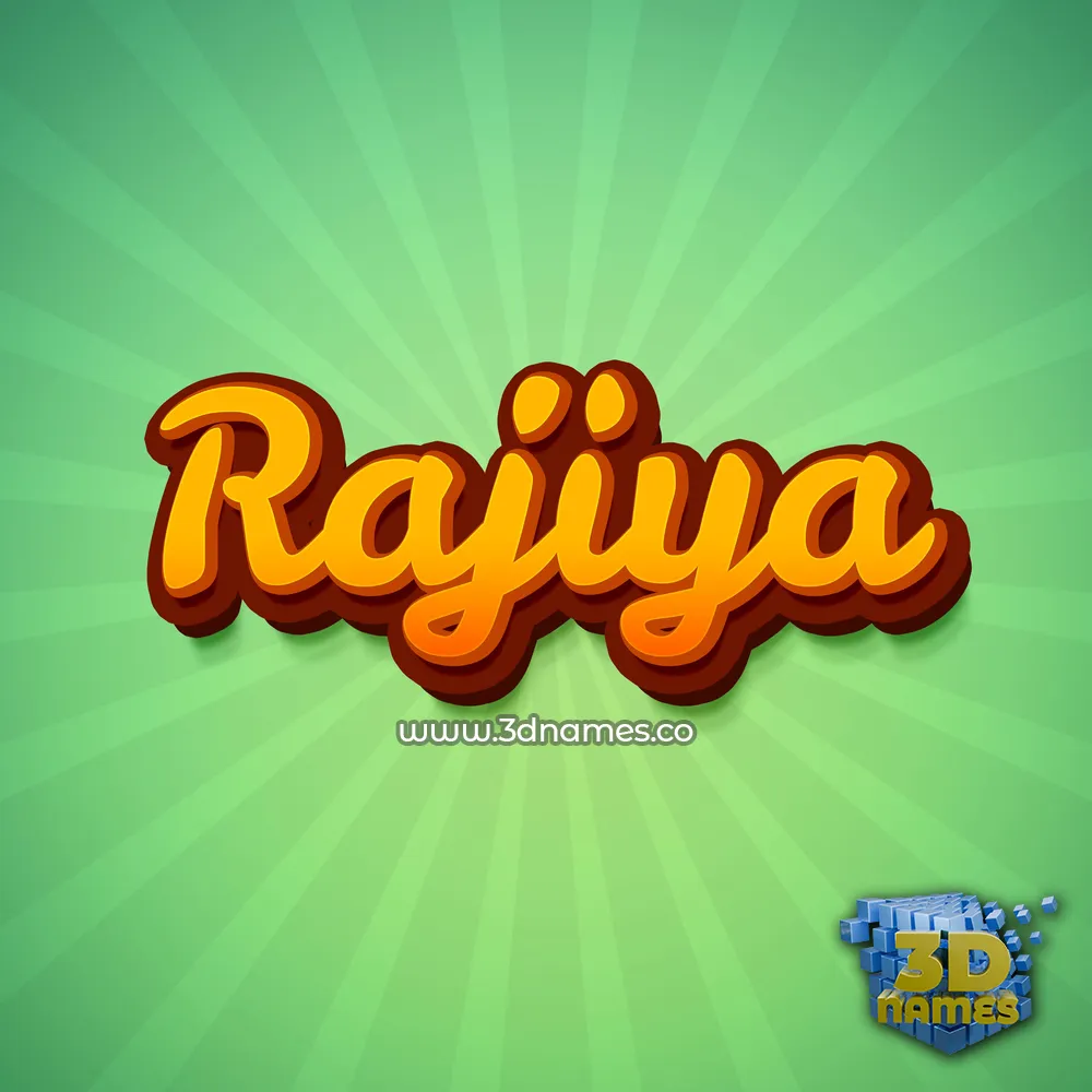 rajiya in Green Rays style - 3D name wallpaper