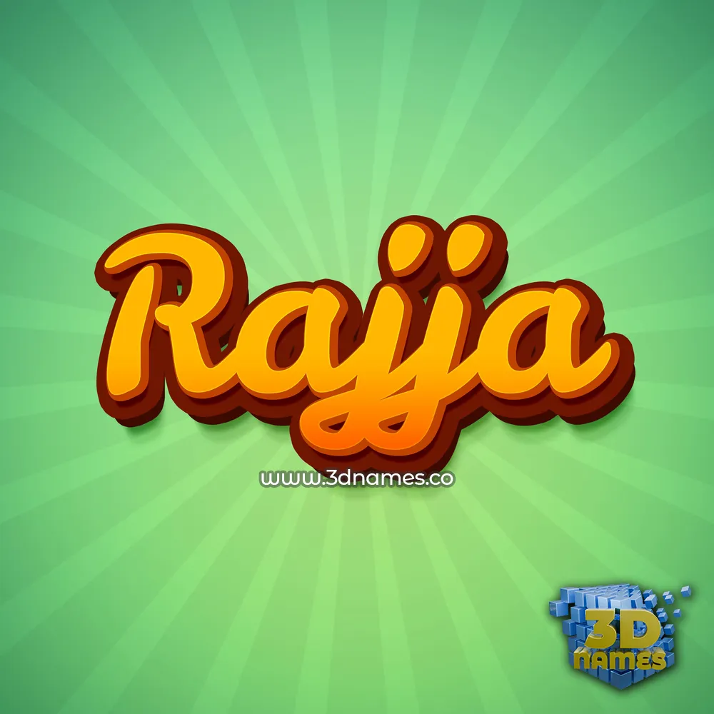 rajja in Green Rays style - 3D name wallpaper