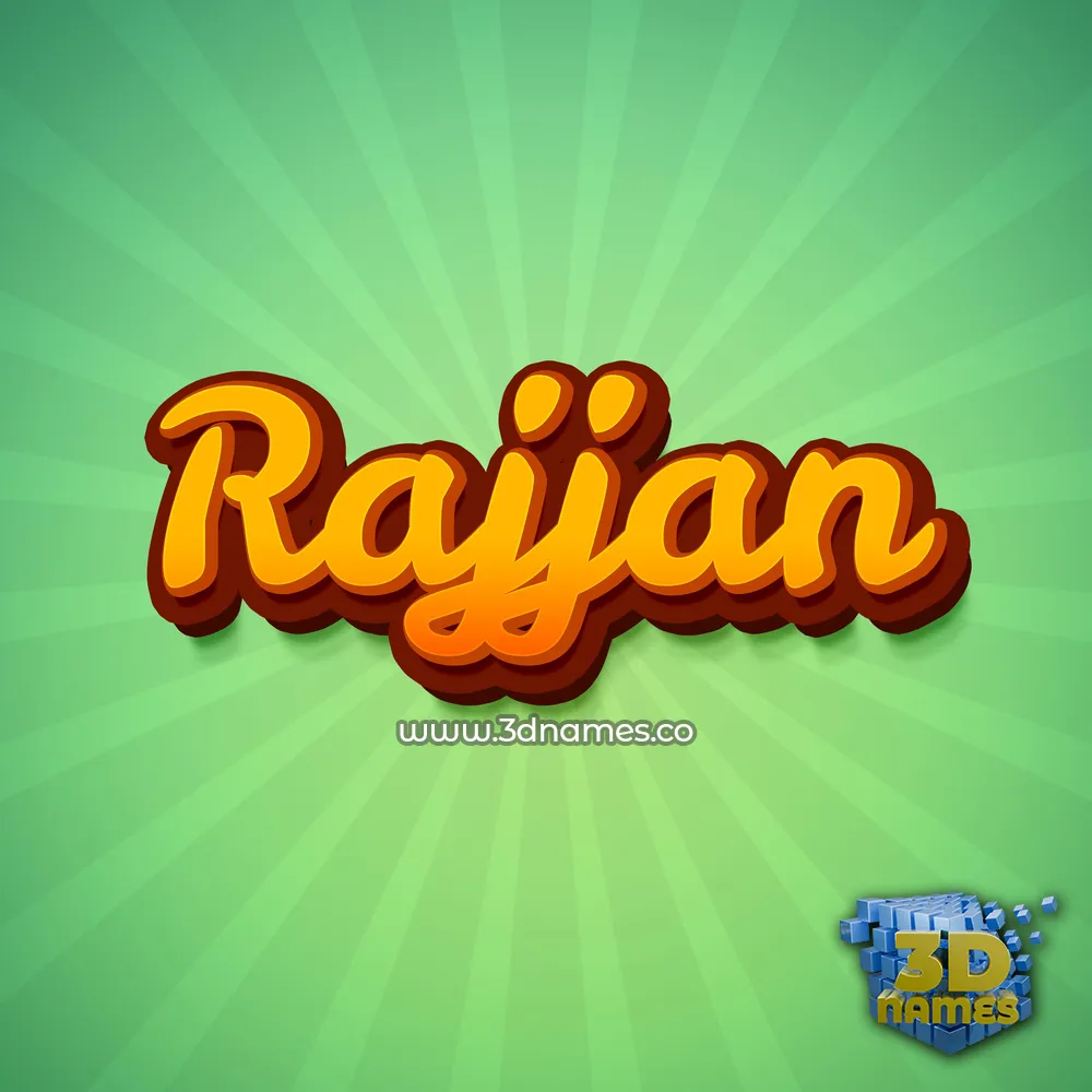 rajjan in Green Rays style - 3D name wallpaper