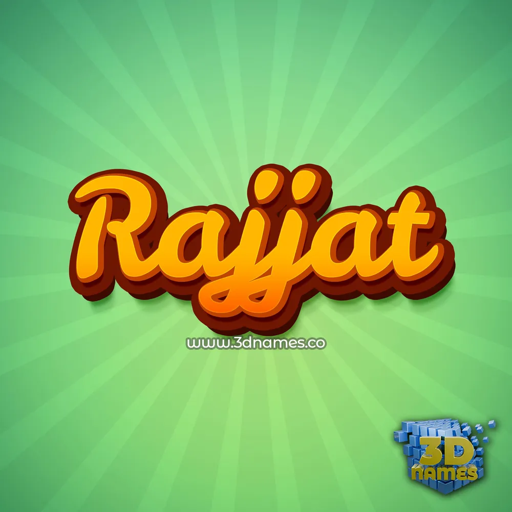 rajjat in Green Rays style - 3D name wallpaper