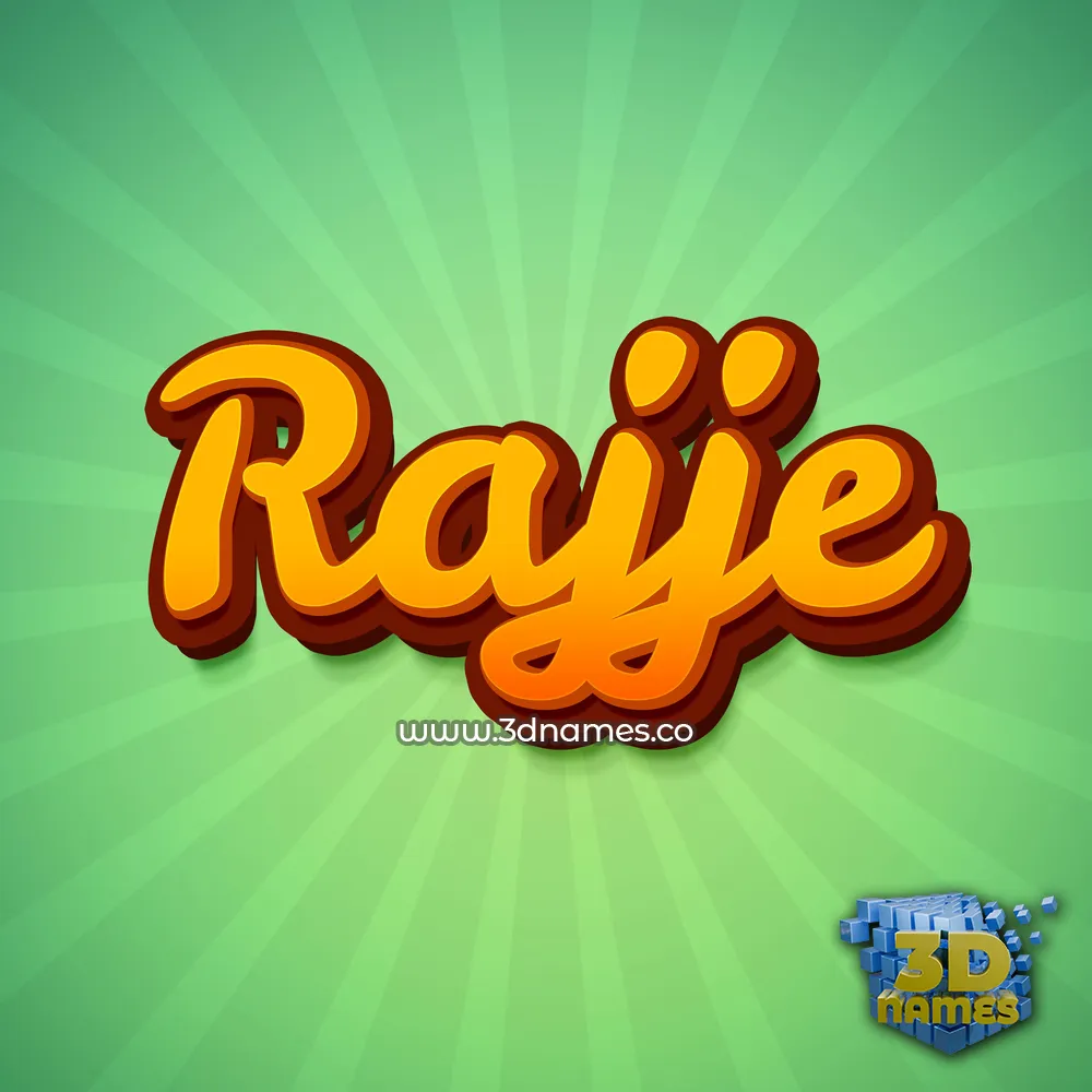 rajje in Green Rays style - 3D name wallpaper