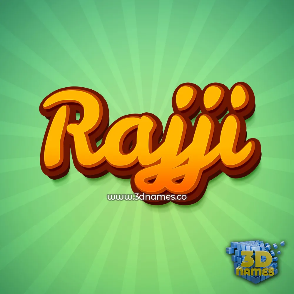 rajji in Green Rays style - 3D name wallpaper