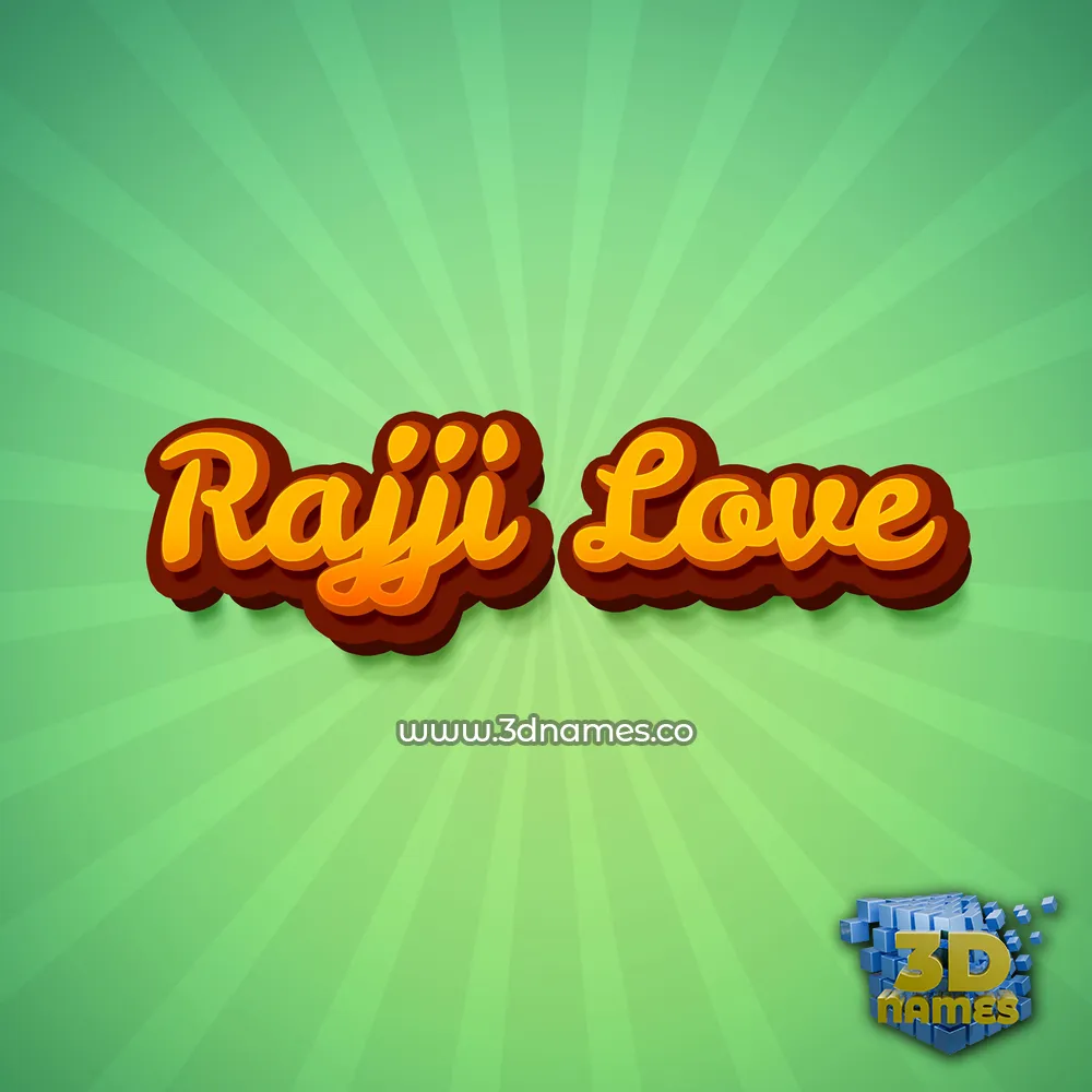 rajji love in Green Rays style - 3D name wallpaper