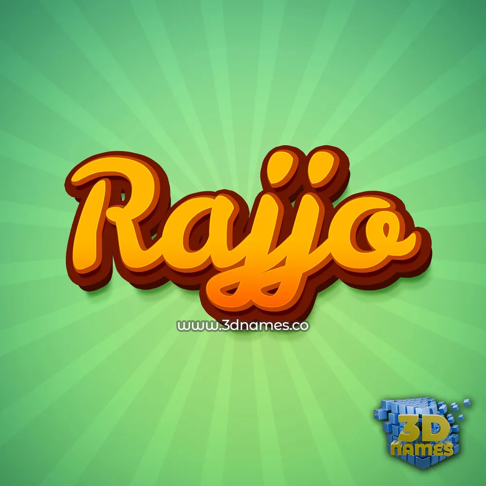 rajjo in Green Rays style - 3D name wallpaper