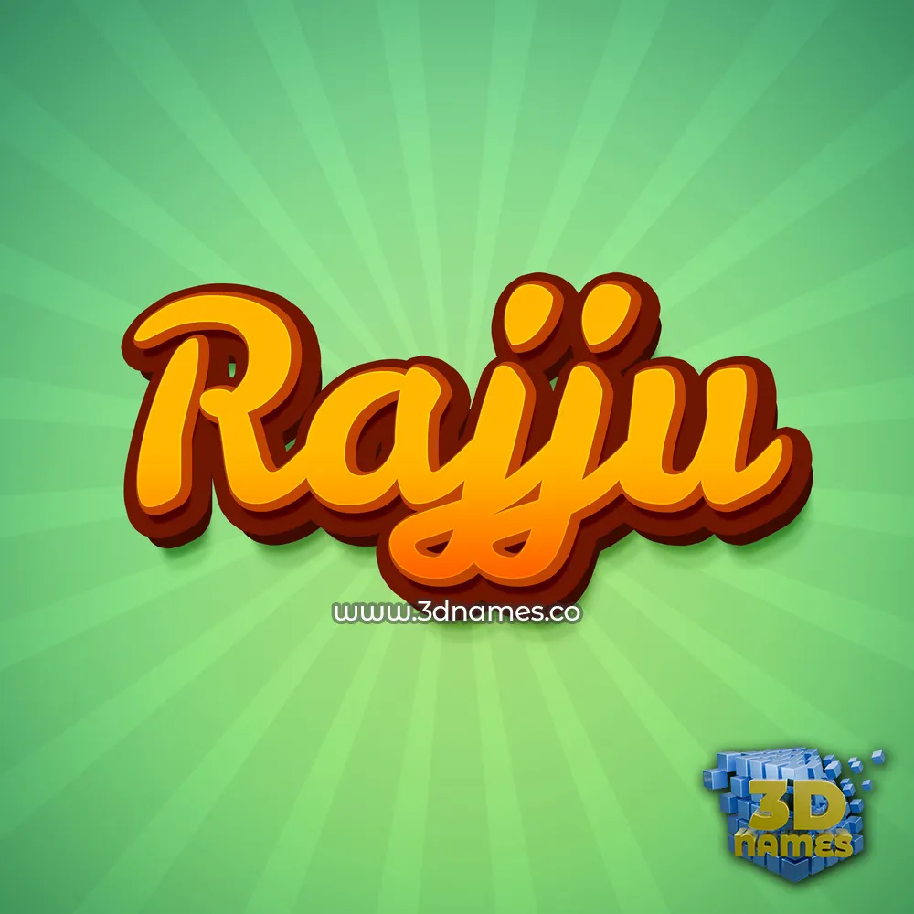 rajju in Green Rays style - 3D name wallpaper