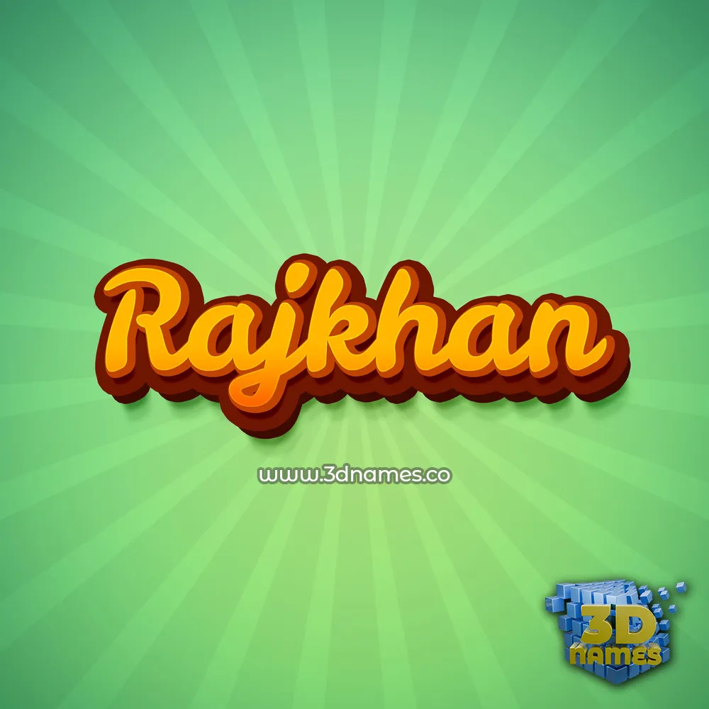 rajkhan in Green Rays style - 3D name wallpaper